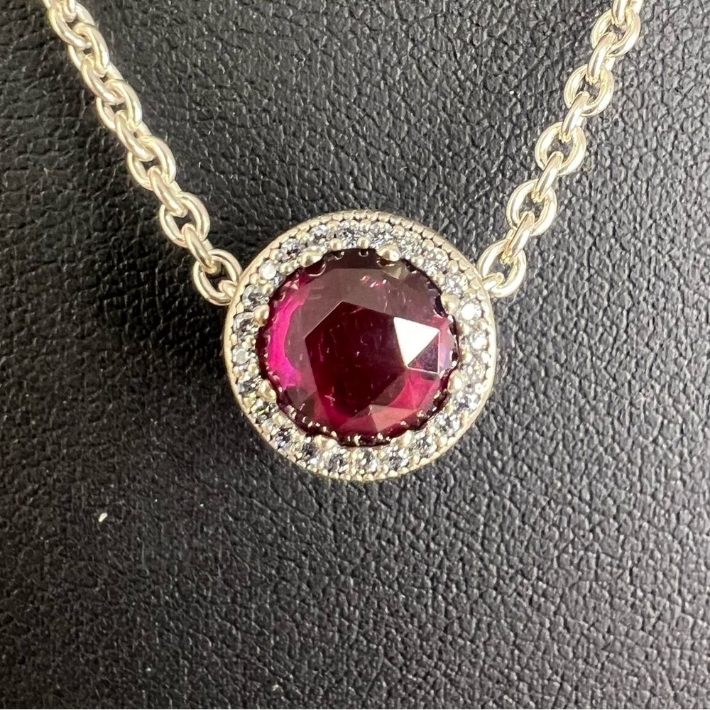 Rare Retired Pandora Disney Belle Radiant Cerise Crystal Rose in 925 B6